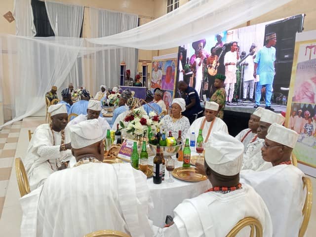 Nikkah ceremony at Ronnie Dee Events Centre with banquet decor and formal AV stage setup.
