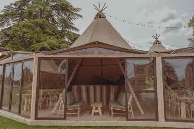 Luxury tipi venue for upscale corporate retreats and boutique off-site meetings.