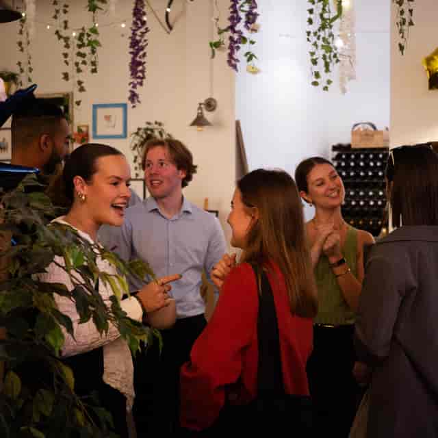 Networking mixer in The London Art Bar function room for corporate events and professional meetings.