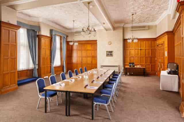 Alexandra Room boardroom at The Grand Hotel Leicester, historic venue for formal business meetings.