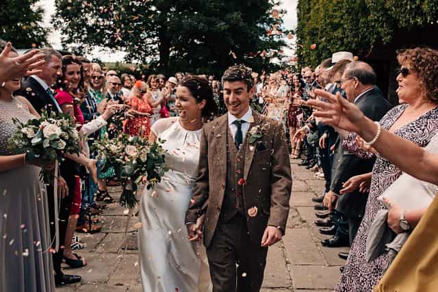 Tempest Anderson Hall wedding reception: elegant post-ceremony crowd flow and event venue.