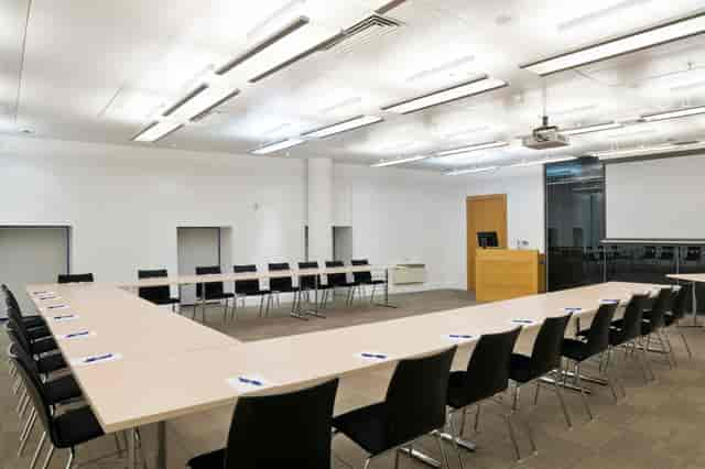 U-shaped GB Ong Room at Quincentenary Conference Centre, ideal for corporate meetings and workshops.