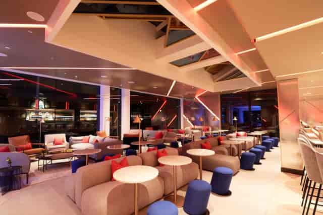 1820 Rooftop Bar lounge with ambient lighting for VIP receptions and corporate networking.