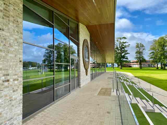 Royal Highland Centre pavilion with floor-to-ceiling glass for keynote presentations and events.