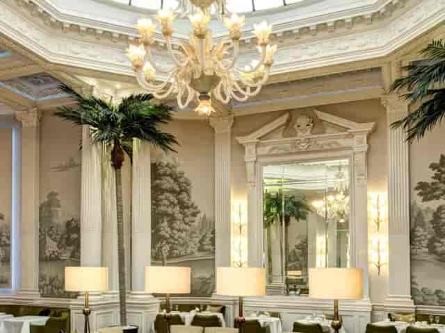 Neoclassical Palm Court at The Balmoral Hotel: Luxury gala and VIP reception event space.
