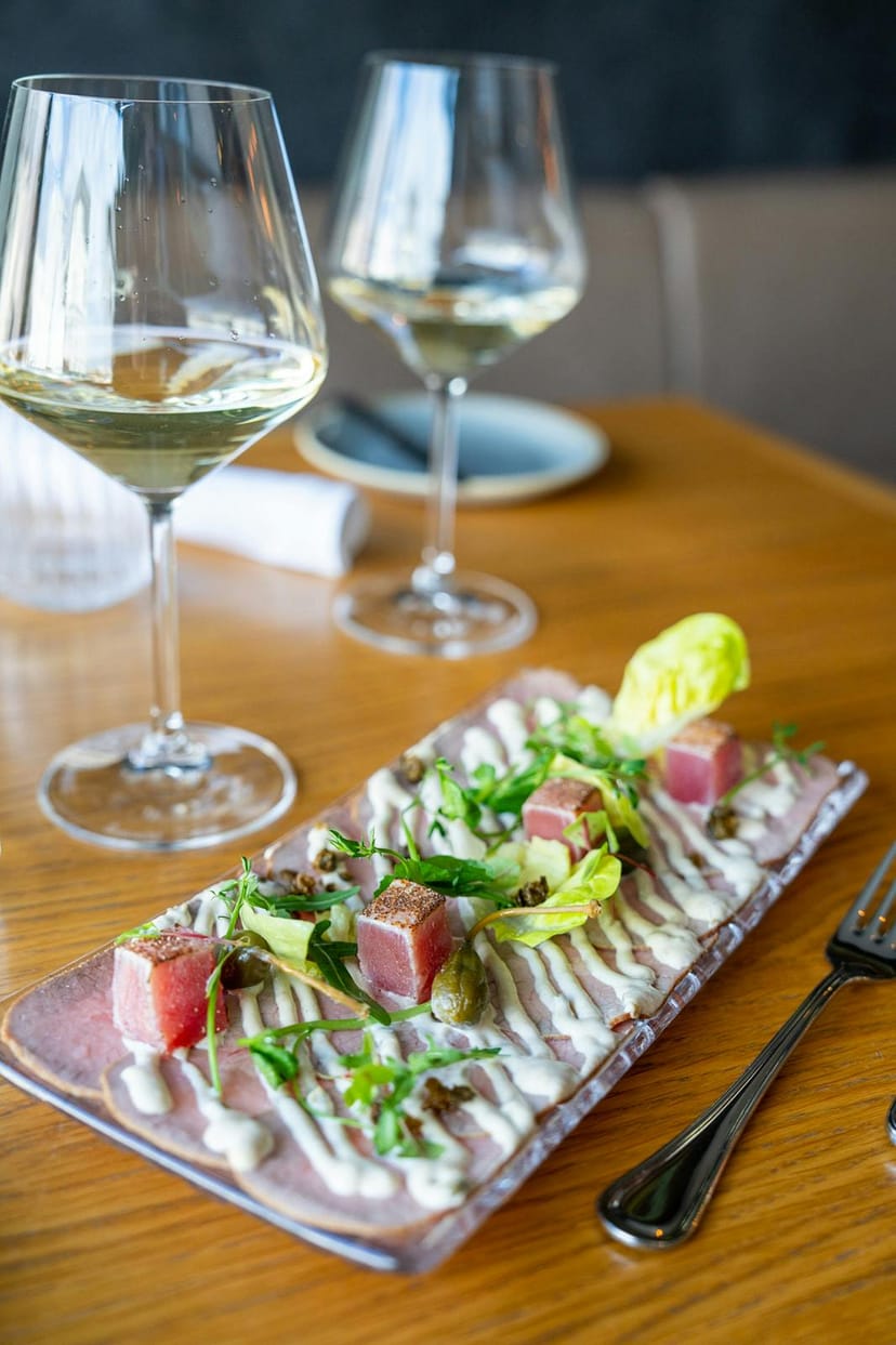 Premium plated appetizer at a Bilderberg Parkhotel Rotterdam corporate dining event.