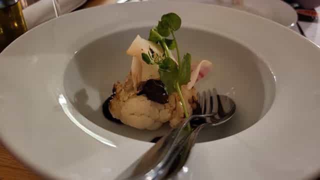 Gourmet vegetarian starter at BIRD Rotterdam jazz club for gala dinner or business lunch.