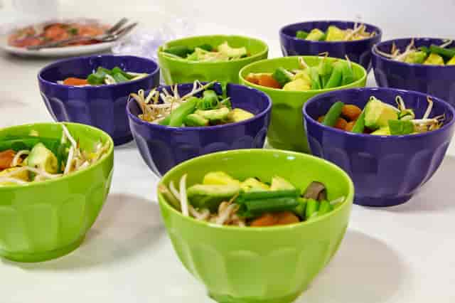 Plant-forward catering spread for networking events and business meetings in Create 1.