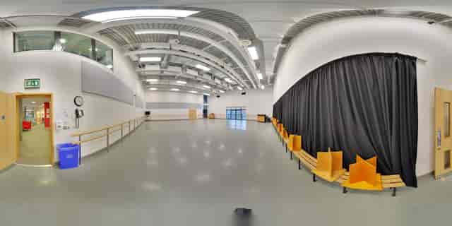 Northern Ballet dance studio with high ceilings, ideal for workshops and team-building events.