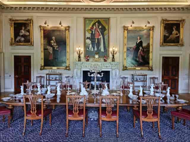 Formal banquet setup at Harewood House Gallery for exclusive board dinners and VIP receptions.