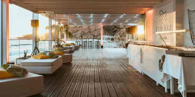 Luxury beach club venue at Pine Cliffs Resort for sunset welcome receptions and incentive events.