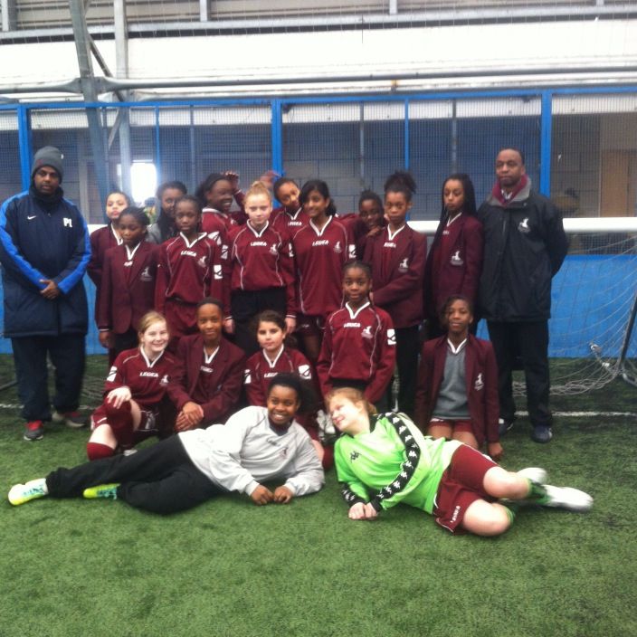 Delores Archive / Sedgehill School wins the Football League Girls Cup at Millwall Lions Centre.