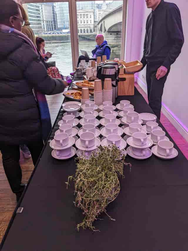 Exclusive venue hire coffee station at Glaziers Hall, ideal for networking events.