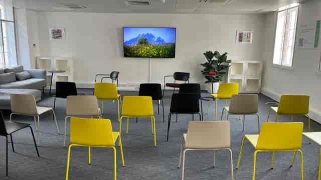 Oasis meeting space, theatre seating, workshop, event