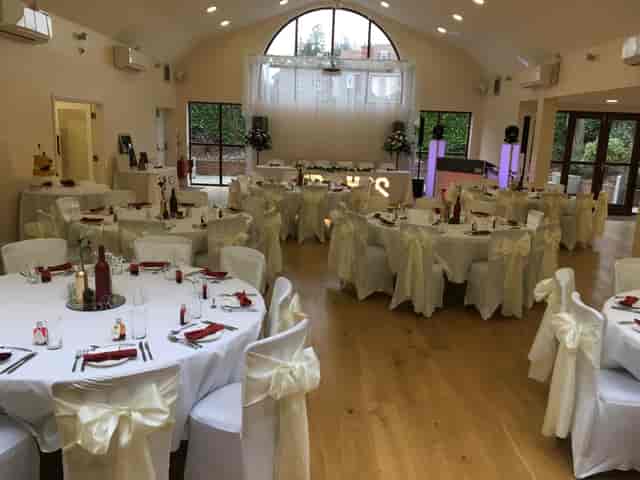 Bennets Club wedding reception venue, round tables, elegant event space for hire.