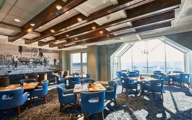 City Club Birmingham banquet room with industrial-chic design for corporate luncheons and receptions.