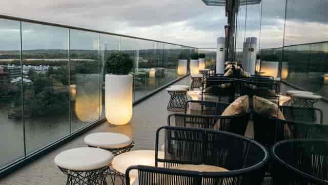Sky Bar rooftop terrace for VIP networking events and corporate receptions.