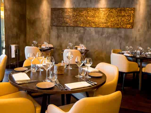 Opheem private dining room with elegant tabletop setup for VIP dinners and networking events.