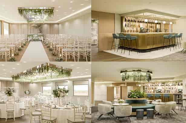 Moddershall Oaks indoor ceremony room for luxury wedding and corporate event venue hire.