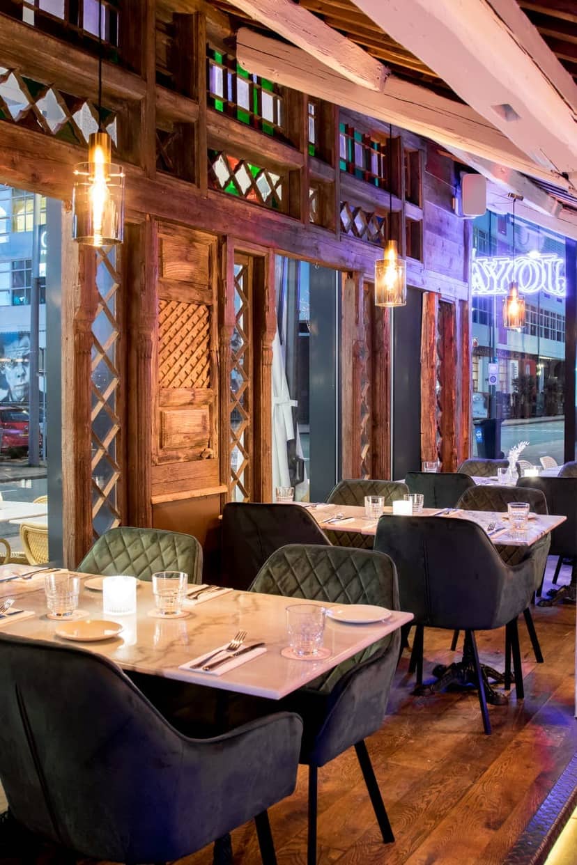 Upscale JOYA restaurant with warm lighting for private dining and exclusive events.