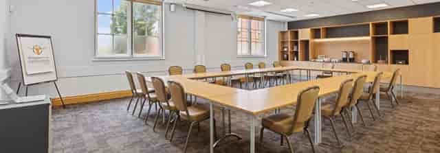 U-shape boardroom at Memon Association Leicester for corporate meetings and professional training.