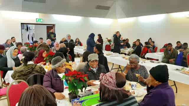 Lozells Methodist Community Centre banquet seating for social events and community luncheons.