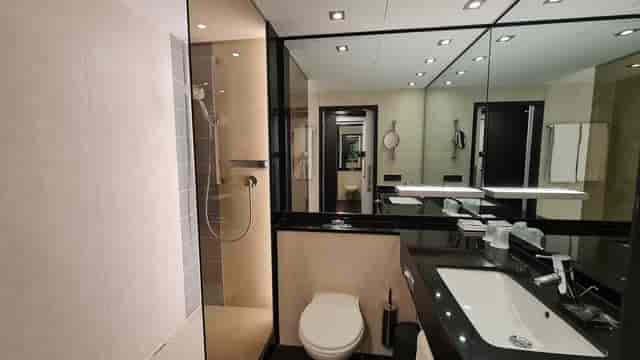 Modern Munich Marriott Hotel ballroom space for corporate events and business conferences.
