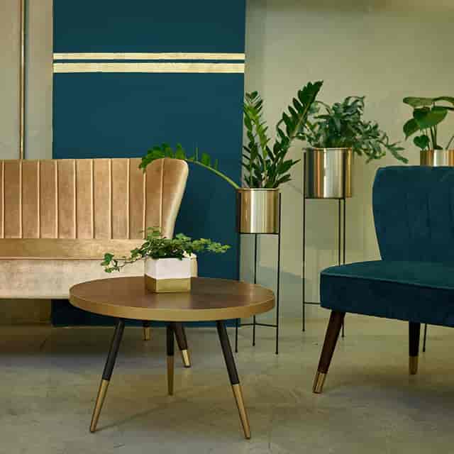 Velvet hot desk lounge for professional networking events and corporate breakout spaces.