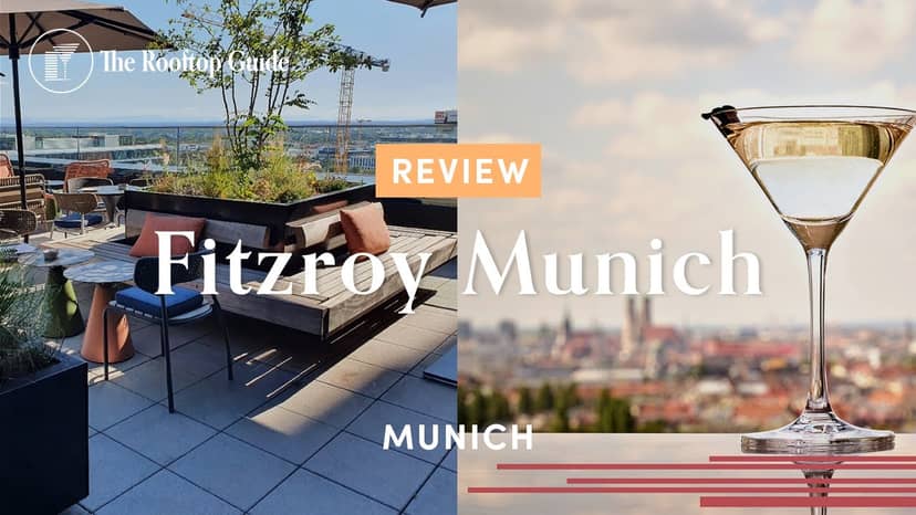 Rooftop terrace in FITZROY Munich with city views, perfect for corporate events and mixers.