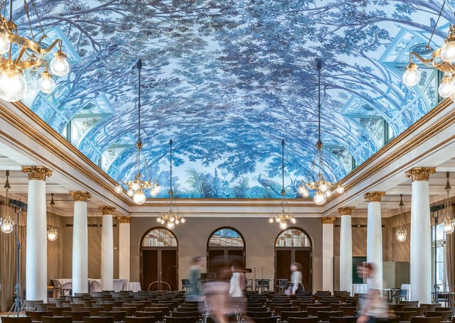 Gartensaal ballroom at Prinzregententheater with mural ceiling for luxury event venues.