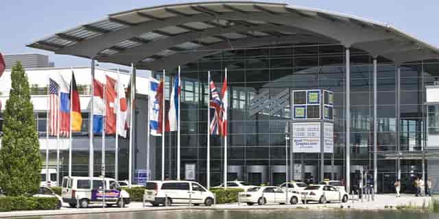Conference Center Nord Messe München: modern exhibition venue for international conferences.