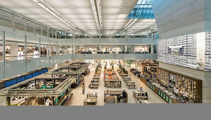 Municon conference center, open-concept floor for corporate networking and pop-up events.