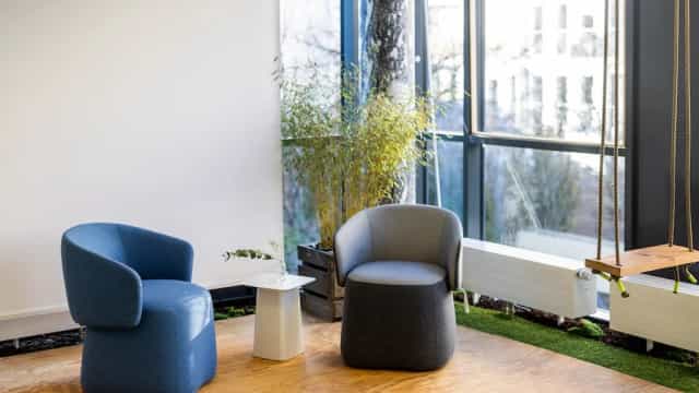 Biophilic breakout room for small group collaboration and business networking at Schwanthalerhöhe.