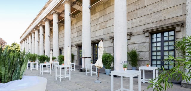 Terrassensaal at Haus der Kunst: Stately colonnade for high-end cocktail hours and networking events.