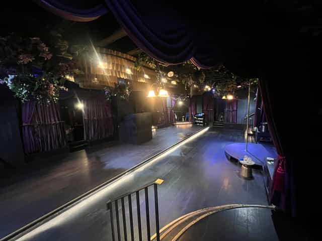 Soho event venue with integrated stage and mood lighting for upscale activations.