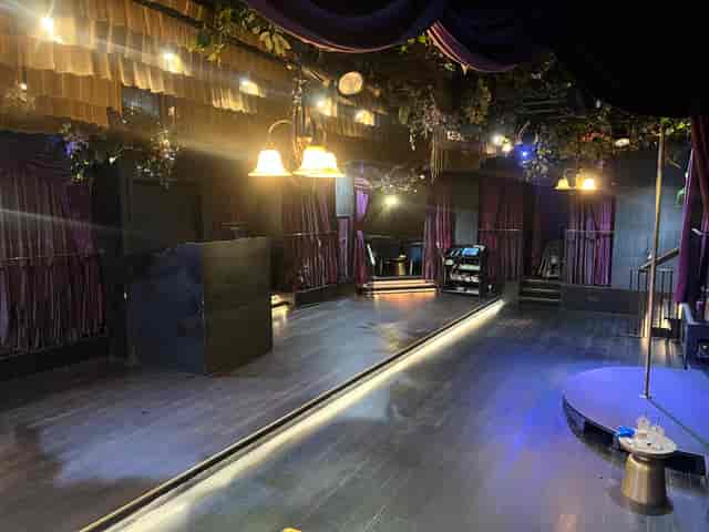 Soho venue with stage and moody lighting for immersive experiential and evening events.