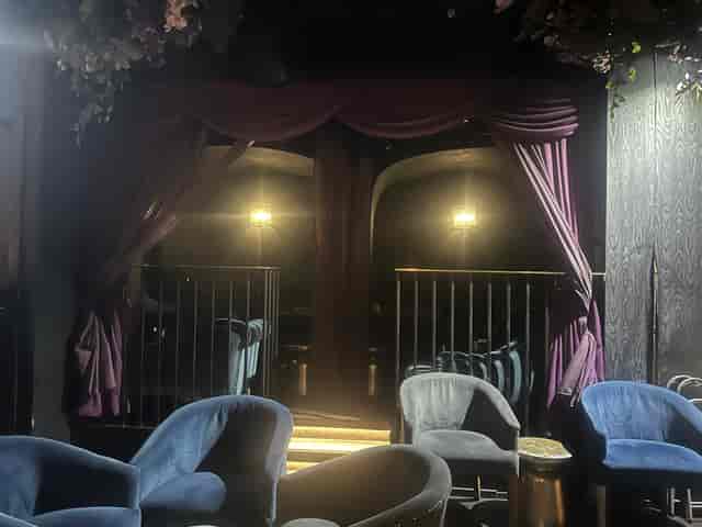 Soho lounge venue with tiered mezzanine for high-end VIP reception and atmospheric events.