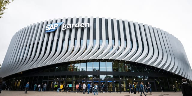 VIP boxes at SAP Garden: modern architectural venue for corporate events and sports.