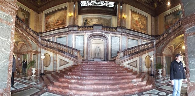 Entrance hall and marble staircase