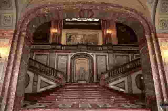 Entrance hall and marble staircase