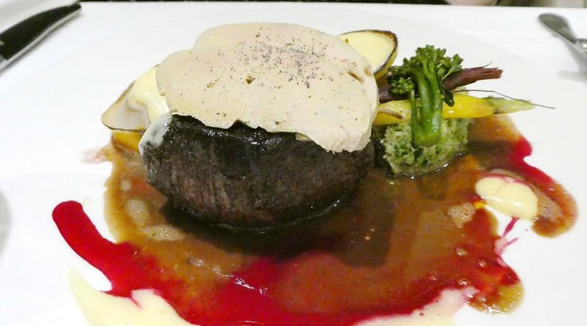 Filet mignon with foie gras for an executive dinner or premium gala banquet.