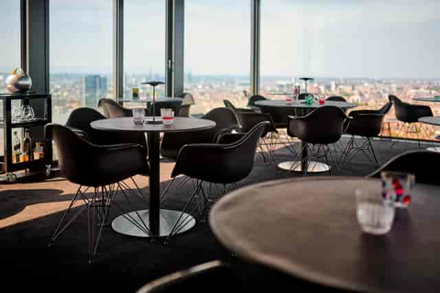 Luxury rooftop venue for VIP networking and corporate receptions with panoramic city views.