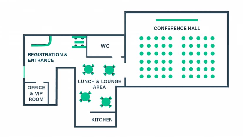 ACE Events meeting room with theater-style layout for professional corporate conferences.