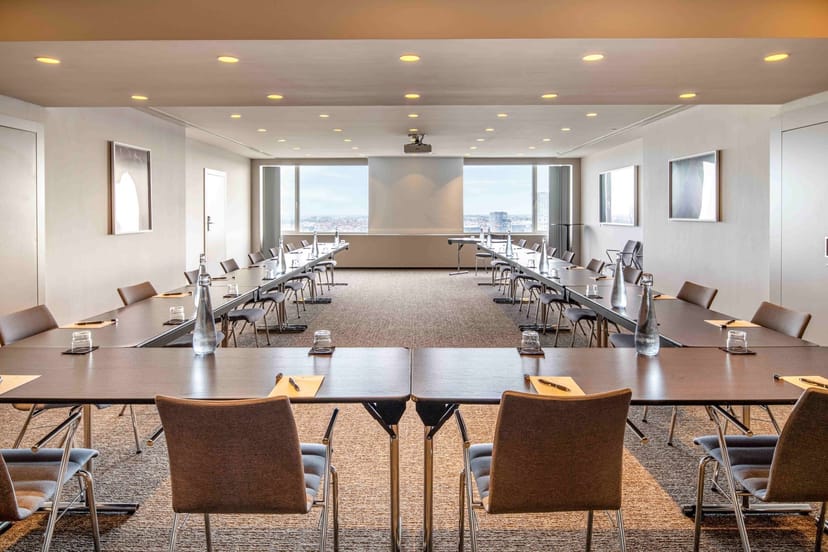 U-shape boardroom at The Hotel Brussels for collaborative business meetings and corporate events.