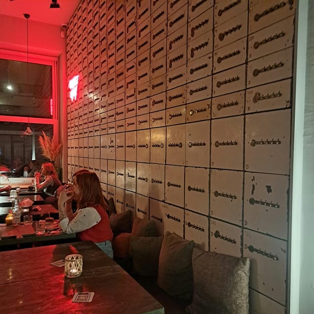 Themed Café in The Bank venue wall, perfect for corporate networking and VIP dinner events.