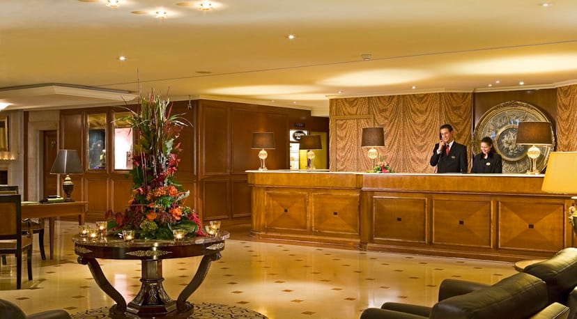 Westminster A+B hotel reception, elegant check-in area for professional business conferences.