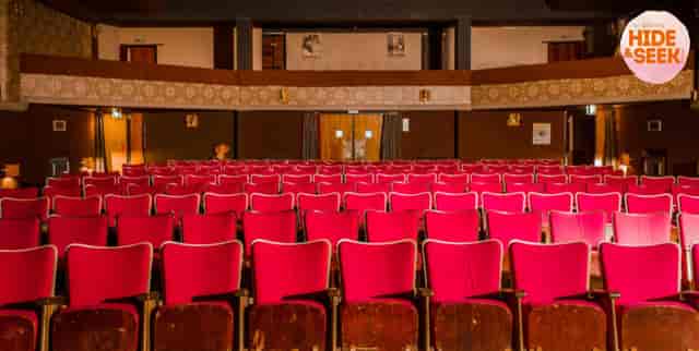 WIELS Auditorium: vintage proscenium theater for corporate presentations and keynote events.