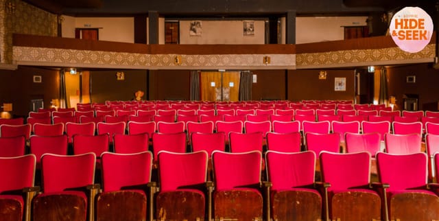 WIELS Auditorium: vintage proscenium theater for corporate presentations and keynote events.
