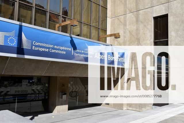 Exterior of Albert Borschette Congress Center in Brussels, venue for diplomatic summits and meetings.