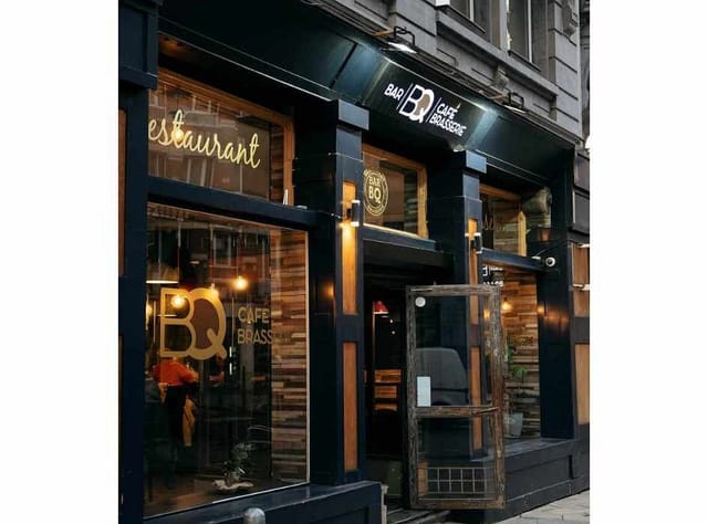 Brasserie in The Dominican storefront, modern event venue for networking and team dinners.